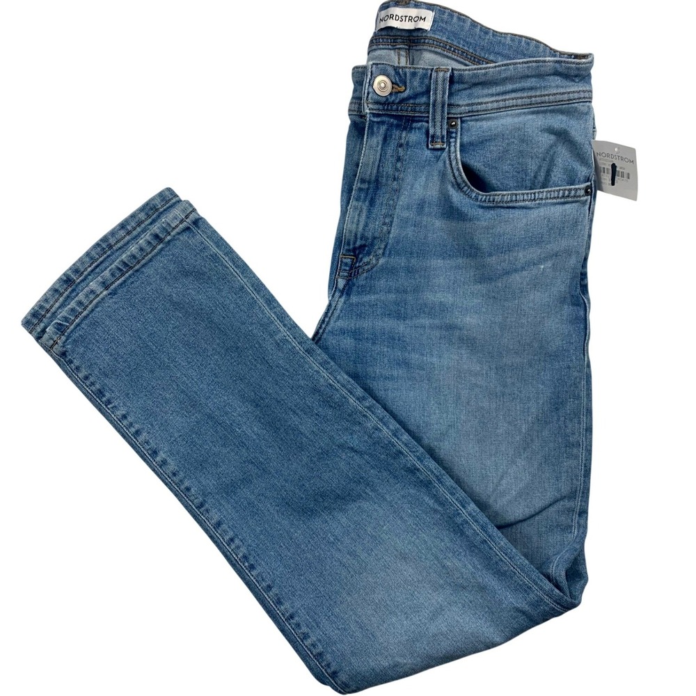 Nordstrom Jeans 30x32 Mens Light Blue Houston Wash Straight Leg Stretch‎ Denim